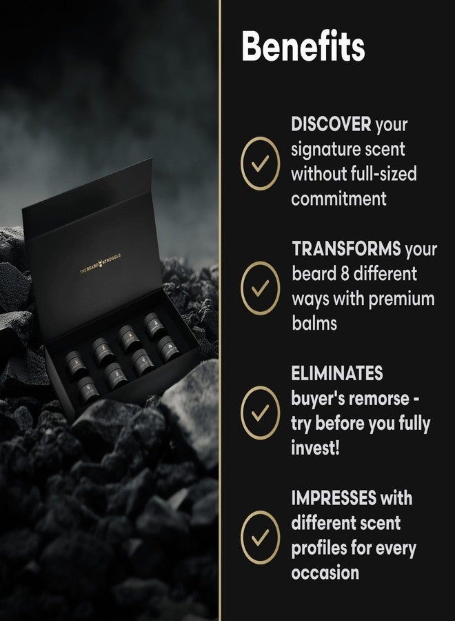 ذا بيرد سترجل مجموعة عينات بلسم بيرد سترغل المكونة من 8 برطمانات زجاجية من واريور - بلسم اللحية للرجال، تغليف هدايا فاخر - 8 × 10 غرام / 0.35 أونصة أمريكية. - Image 2